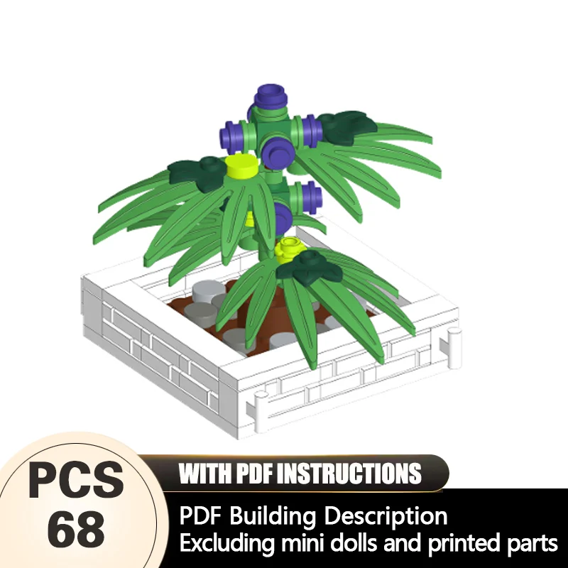 

Creators Animal Series Model MOC Building Bricks Purple Flower Houseplant Modular Technology Gifts Holiday Assemble Children Toy