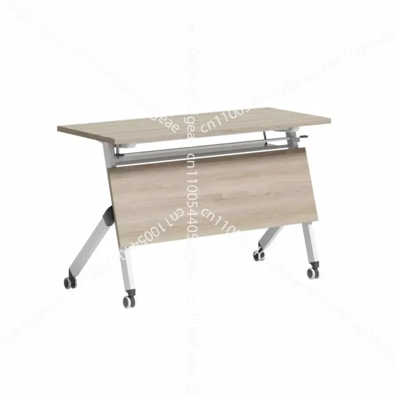 Adjustable Folding Training Table, Portable Wooden Board Table That Can Be Converted Into Modern Office and Household