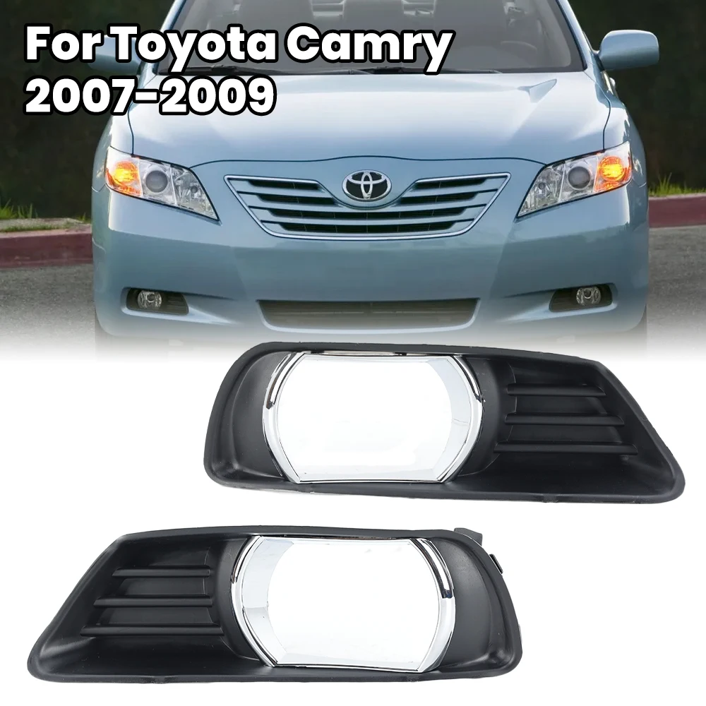 Car Fog Lights Cover for Toyota Camry XV40 2007 2008 2009 Lower Bezel FogLights Frame Trim Hole Grilles Car Accessories