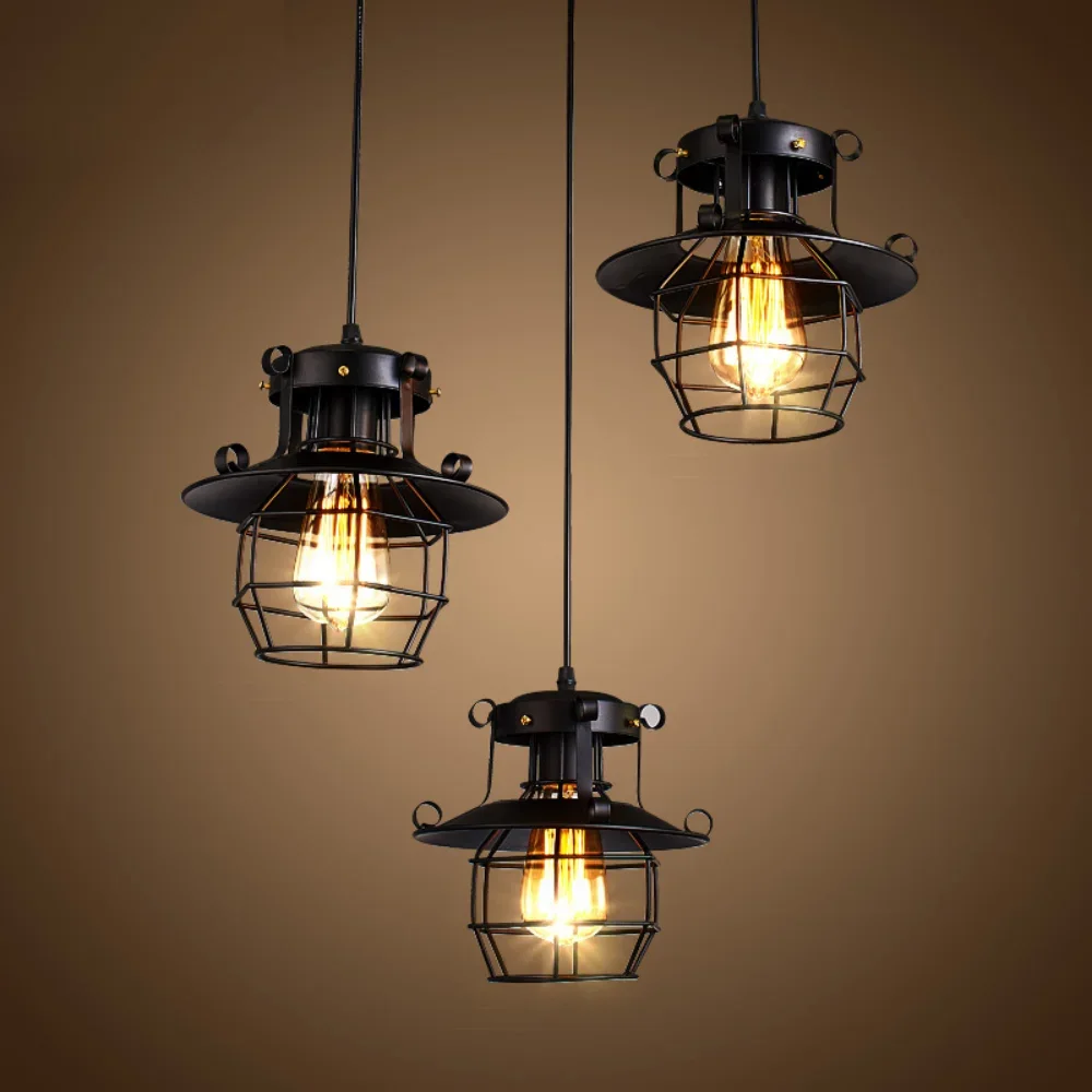 Vintage Pendant Lights Modern Retro Industrial Lamp Hanging Lighting Home Living Room Kitchen Island Decor Lampshade Luminaire