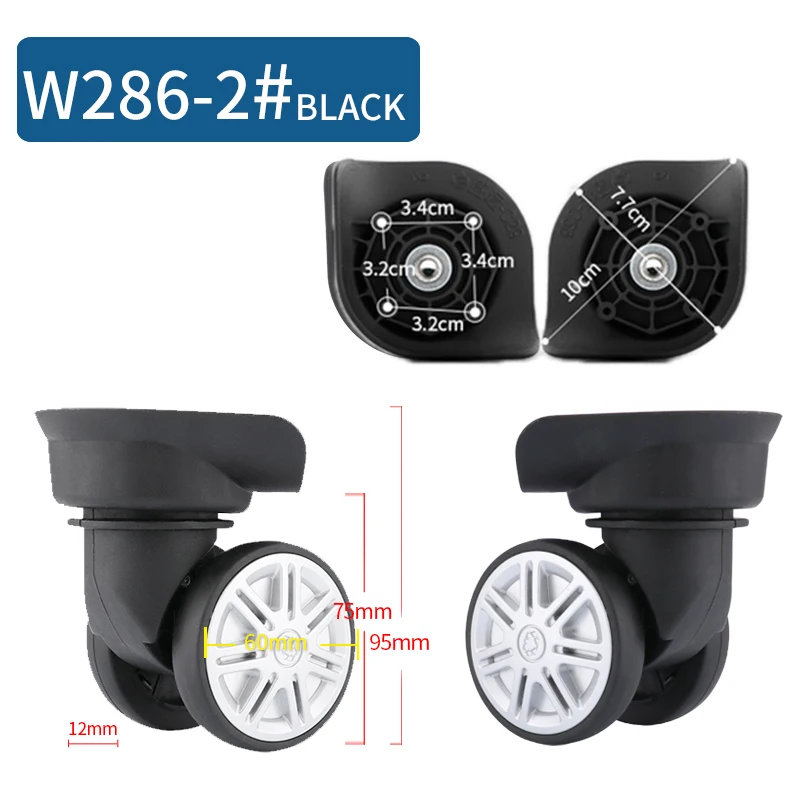 GZSZZ W286-2 Suitcase Universal Wheel Trolley Case Accessories Luggage Rubber Casters Detachable Mute Necessary For Travel