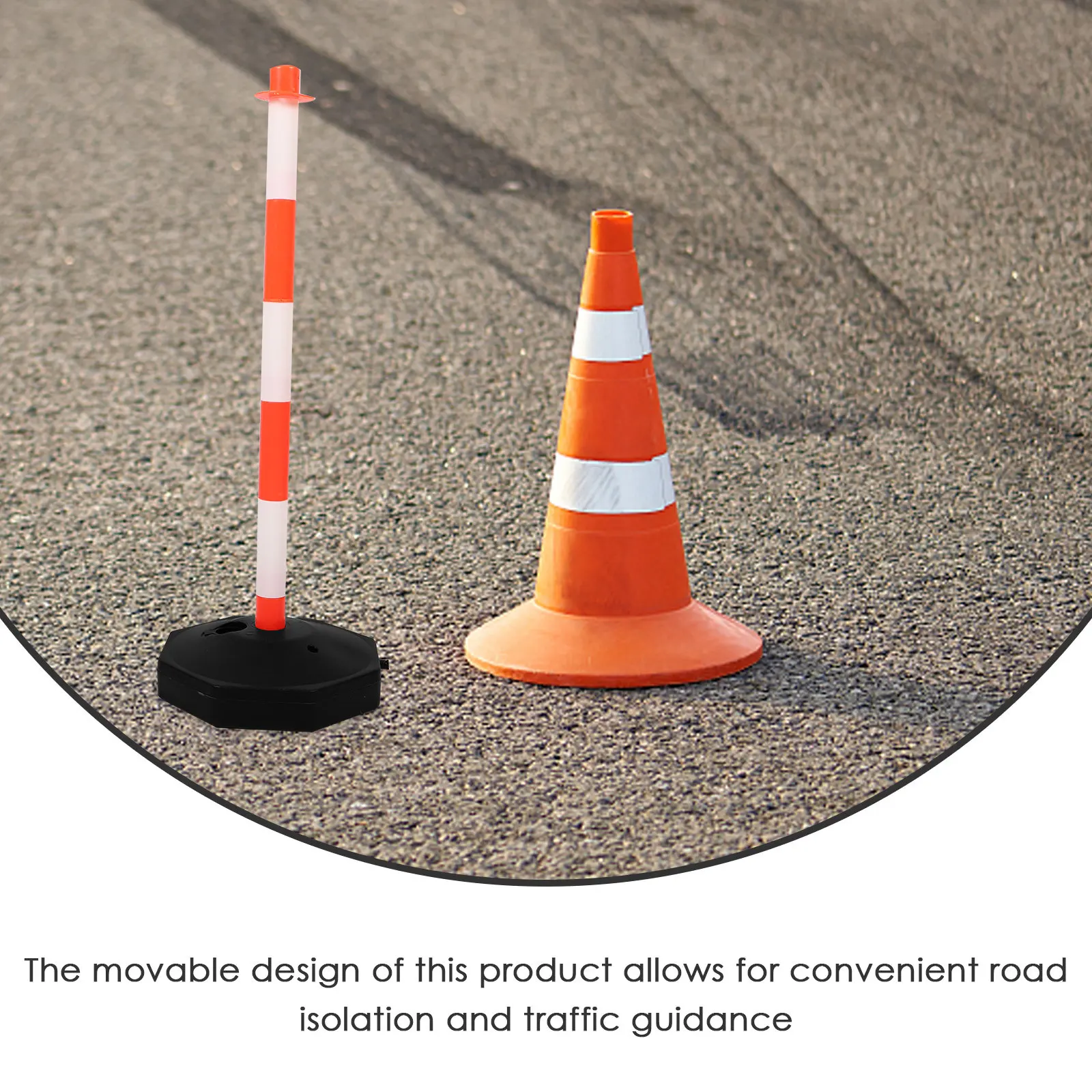 Elastic Water Fillable Warning Column Road Safety Pile Anti Collision Traffic Column High Visibility Road Barrier Movable