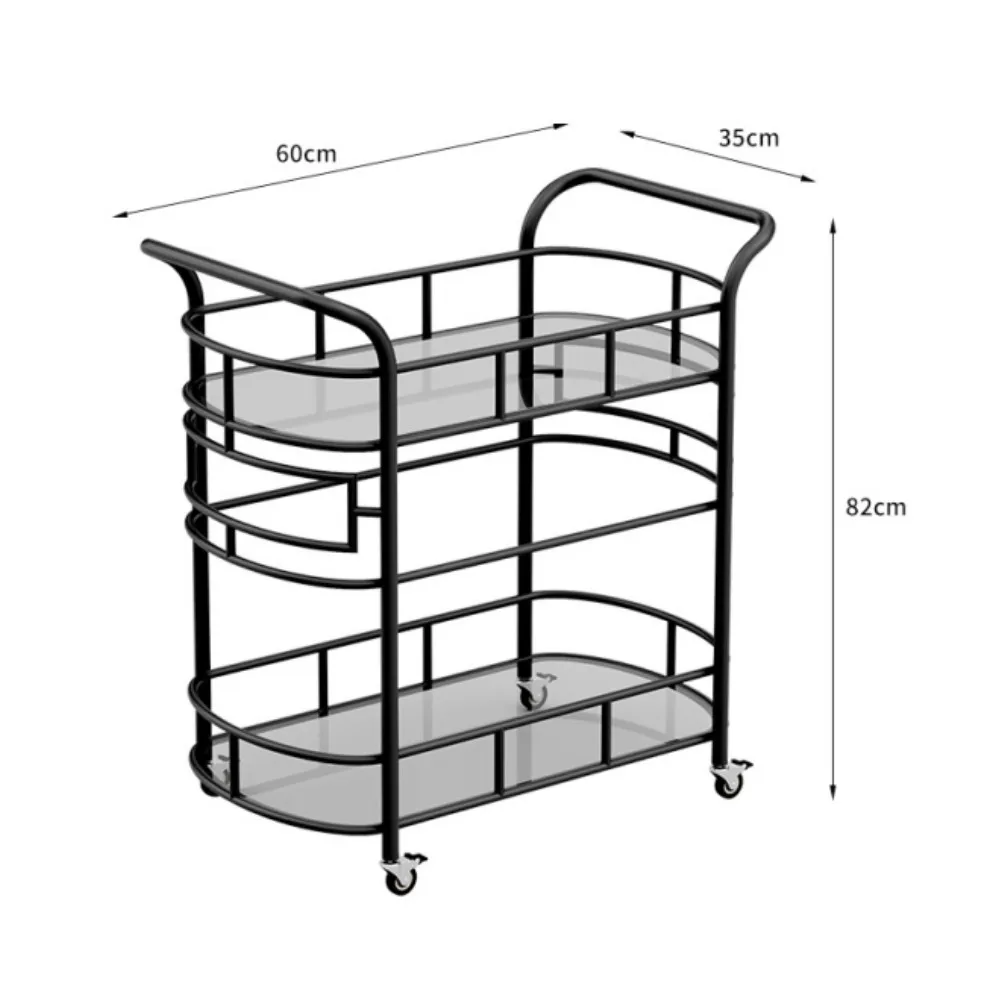 Wrought iron trolley/2-story service cart Bar, restaurant Locker Storage rack