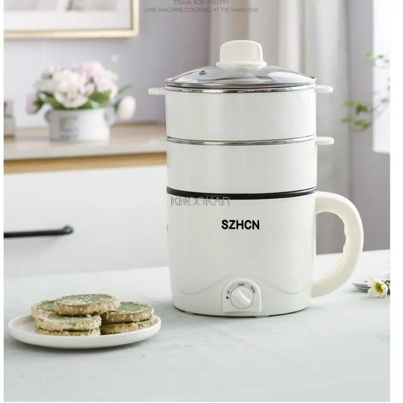 220V Mini Multifunction Electric Cooking Machine Household Single/Double Layer Hot Pot Multi Electric Rice Cooker Non-stick Pan - view 6