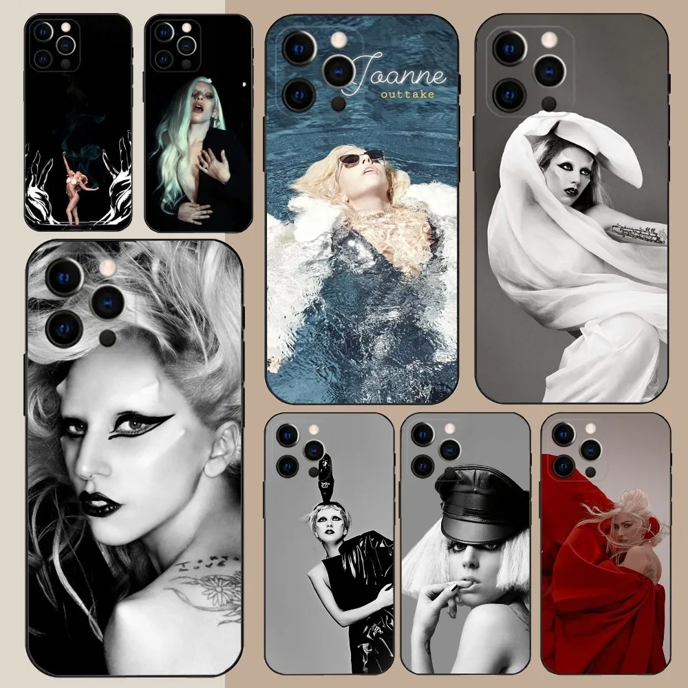 L-Lady G-Gaga Singer   Phone Case For Apple iPhone 15,14,13,12,11,Pro,X,XS,Max,XR,Plus,Mini Soft Black Cover