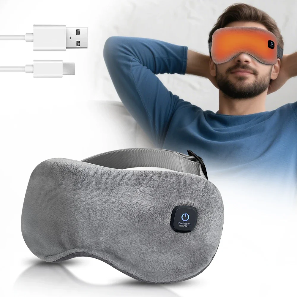 

3-level Hot Compress Electric Eye Mask Washable Constant Temperature Smart Timing Sleep Shading Sleeping Mask Eye Relief