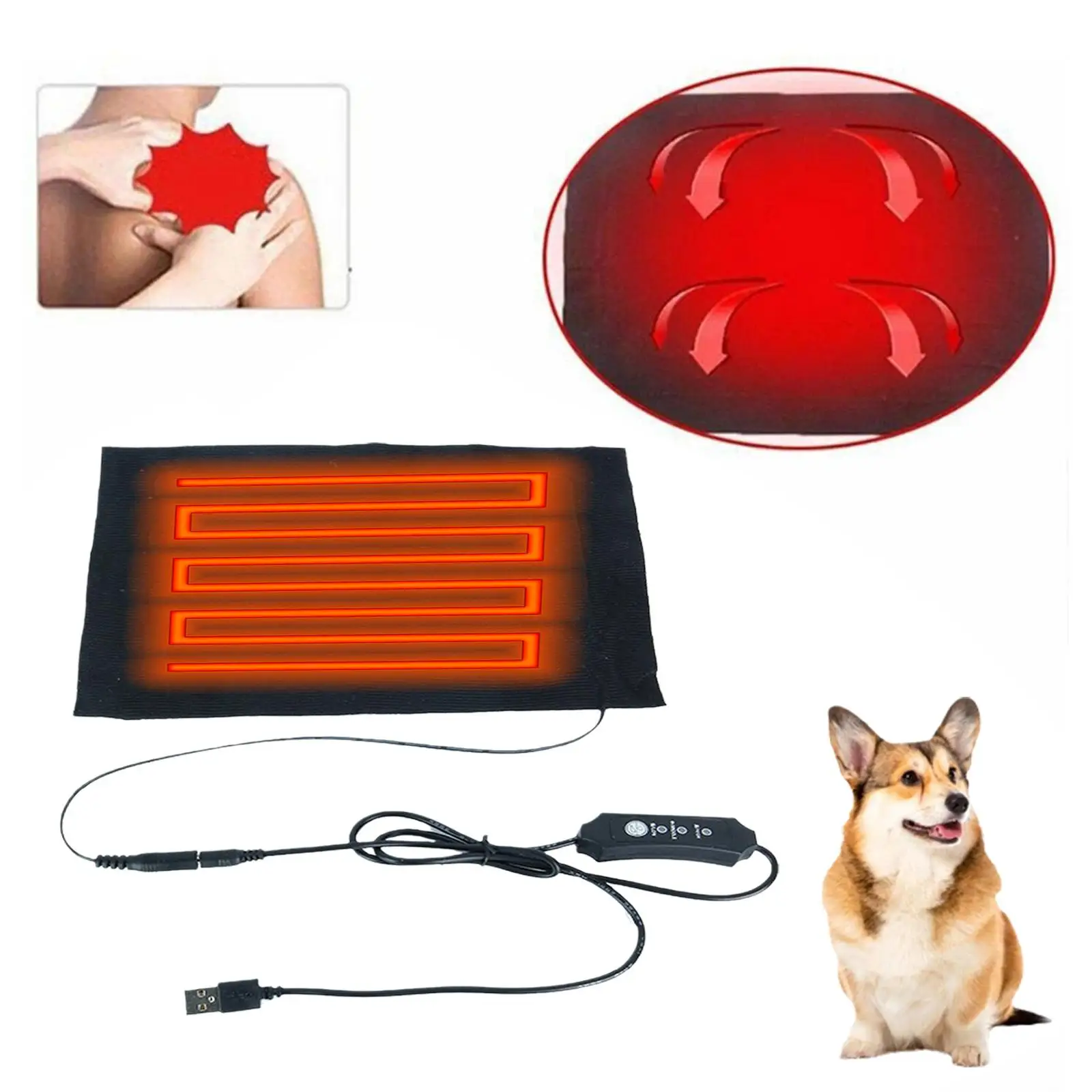 Pet Heater Heating Pad Pet Warmer Heating Pad Pets Winter Mat Pet Pet Accessories Carpet Warmer Warm Heater Pet Rug I2T5