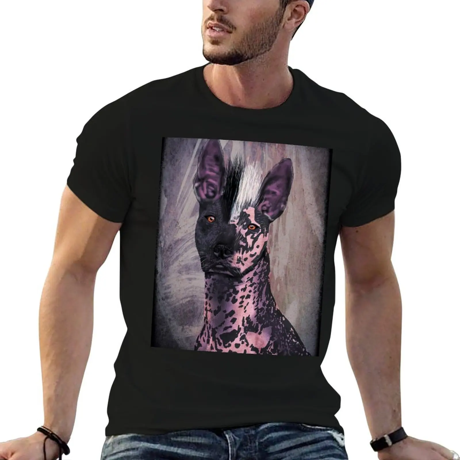 Camiseta Xoloitzcuintli (perro sin pelo mexicano), camisetas de algodón para hombre, camisetas 100% para hombre, camiseta