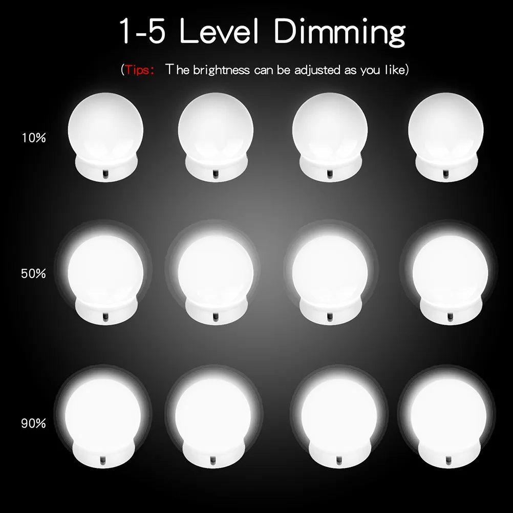 LED Vanity Mirror Lights 12 Bulbs Energy Saving Makeup Lighting for Eyeliner Eyebrows Mascara and Shaving
