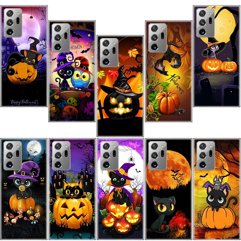 Autumn leaves fall fox pumpkin Halloween Phone Case For Samsung Note 20 Ultra 10 Lite 9 8 M11 M12 M21 M30S M31 Galaxy M32 M51 M5