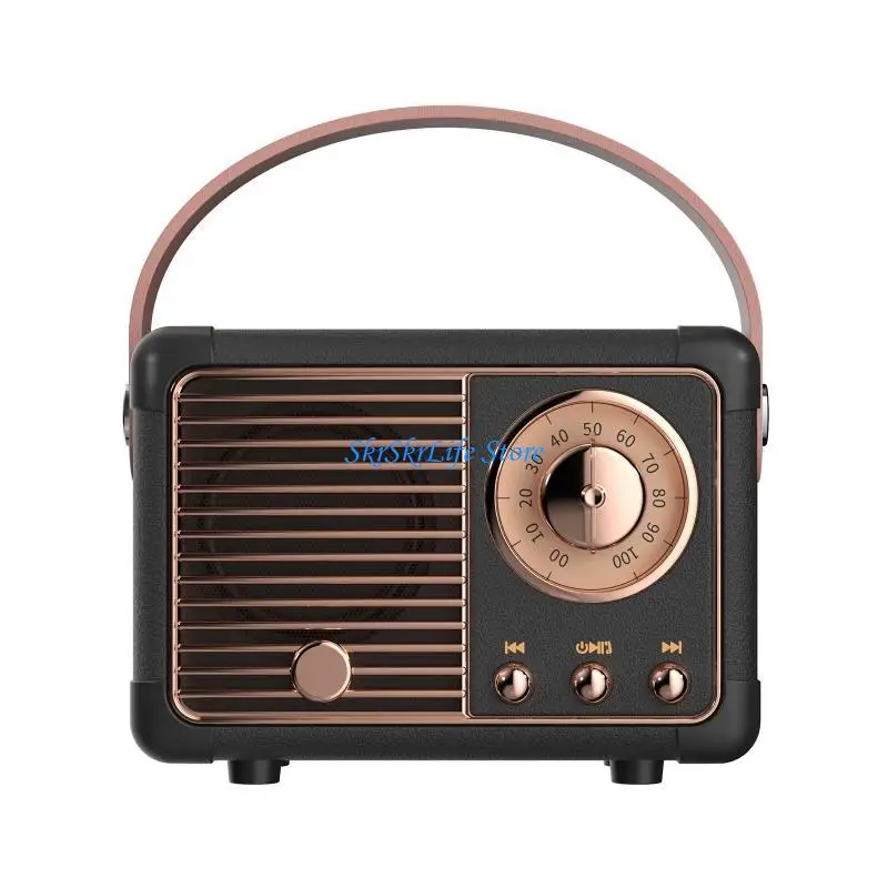 E65E HM11 Portable Music Player Mini Retro Rechargeable Bluetooth-compatible Radio Outdoor Travel Speaker for Cell Phone