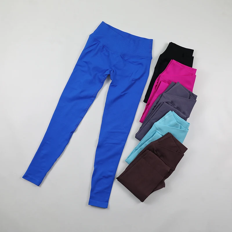 

Бесшовные штаны для йоги с V-образным вырезом на талии, женские спортивные леггинсы со скрытой подтяжкой ягодиц, ребристые спортивные колготки для фитнеса с низкой средней посадкой