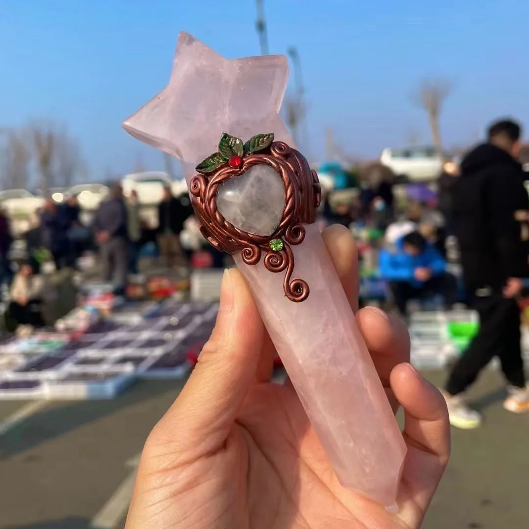 טבעי גביש קוורץ ריפוי שרביט מטפיזי עוצמה אנרגיה איזון ניקוי מקל רוחני רייקי מדיטציה יוגה