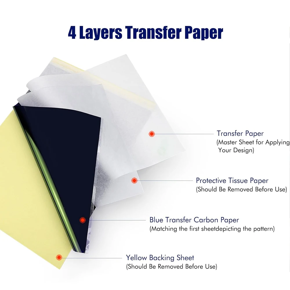 Tattoo Transfer Paper For Portable Thermal Printer A4 Tattoo Stencil Paper For DIY Arts & Crafts Stencil Transfer Thermal Paper