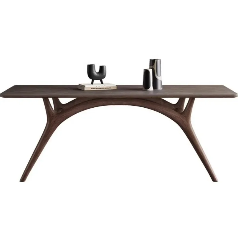 Italian minimalist solid wood slate, rectangular dining table