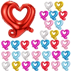 18inch Heart Foil Balloons Colorful Romantic Hook Heart Shaped Helium Balloons Valentines Day Wedding Party Decorations Supplies