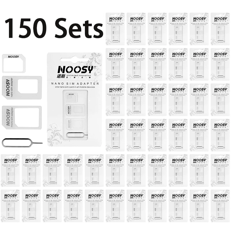 150 Sets SIM Card Adapter KIT by Noosy with SIM Extractor / Pin Ejector