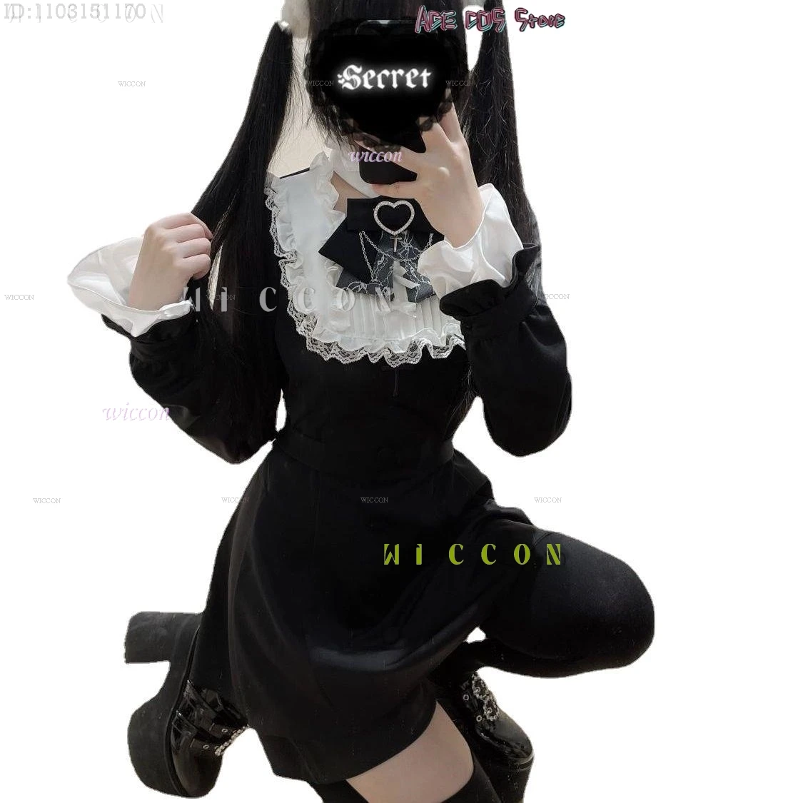 

Jirai Kei Lolita Girls Dress Set Women Kawii Bow Blouse Slim Black White Angel Devil Skirt Sexy Sweet Japanese Students