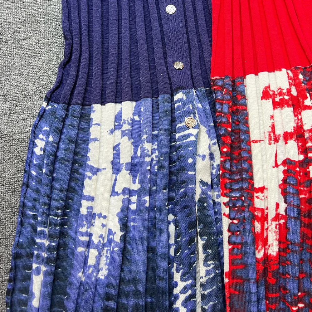 YuooMuoo Merk Mode Een stuk Gebreide Maxi Jurk Vrouwen Elegante Gradiënt Tie Dye Patchwork Geplooide Trui Jurk Party Vestido