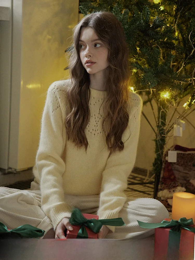 

Вязаный свитер Cpiaa Cisas с ажурным цветочным узором, мягкий, уютный, в стиле ретро, для женщин, модный, для повседневной носки