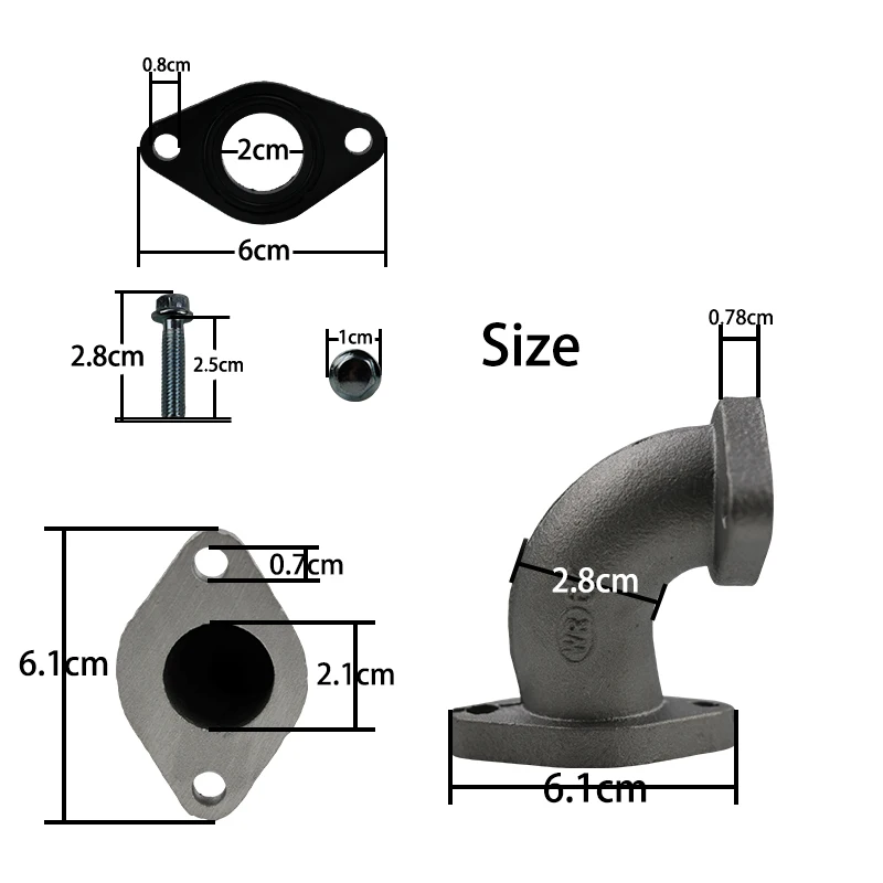 Lesque Motorrad Motor Ansaugrohr Krümmer verbindung Aluminium legierung für Dirt Pit Bike Mini Motorrad 110cc 125cc Motor cross Teile