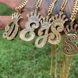 Custom Letter Initial Nameplate Pendant Necklace Personalized Double Layer Necklaces For Women Customized Name Stainless Steel
