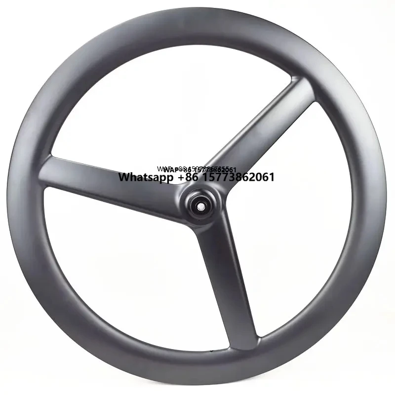 

700C Carbon 3 Spokes Wheel 28mm Width Full Carbon Bicycle Wheelset Tri Spoke Wheels Road Bike Disc Brake Center Lock