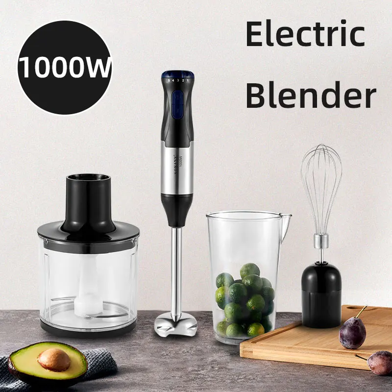 4 In 1 Portable Handheld Electric Blender, 1000W Multi-Functional Household Kitchen Electric Mixer,Food Processors,Egg Beater