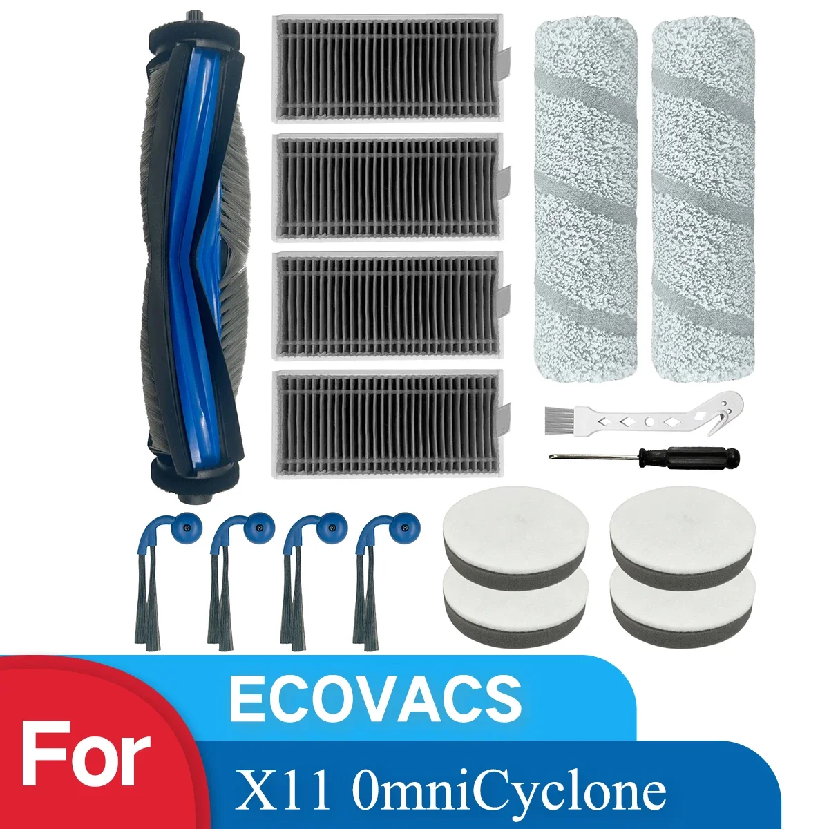 HOME TIMES Ersatzzubehör-Set für ECOVACS DEEBOT X11 0mniCyclone Roboterstaubsauger