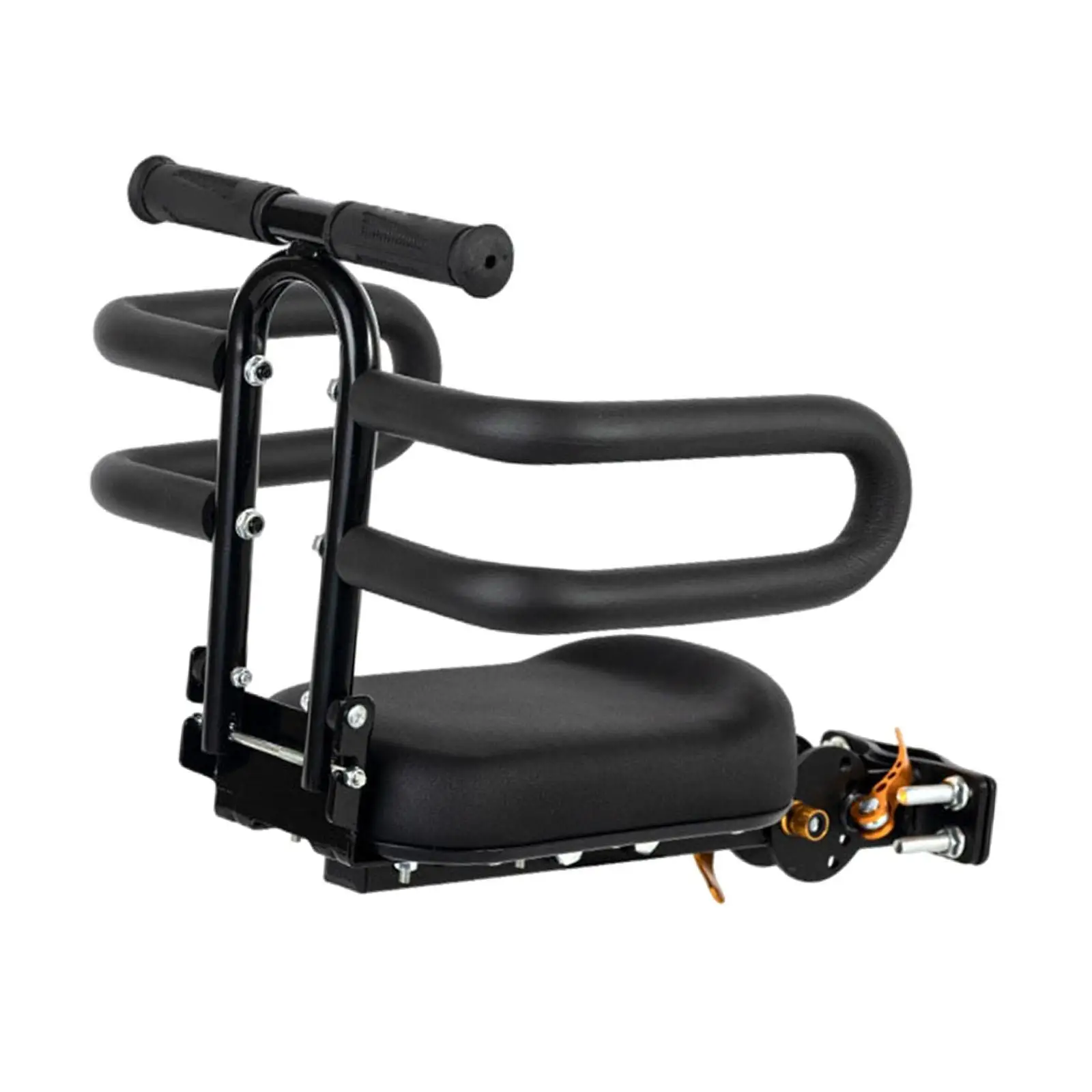 

Kids Bike Seat with Guardrail Easy Installation Portable Front Baby Bike Carrier Attachement Child Safe Seat for Electric Bike
