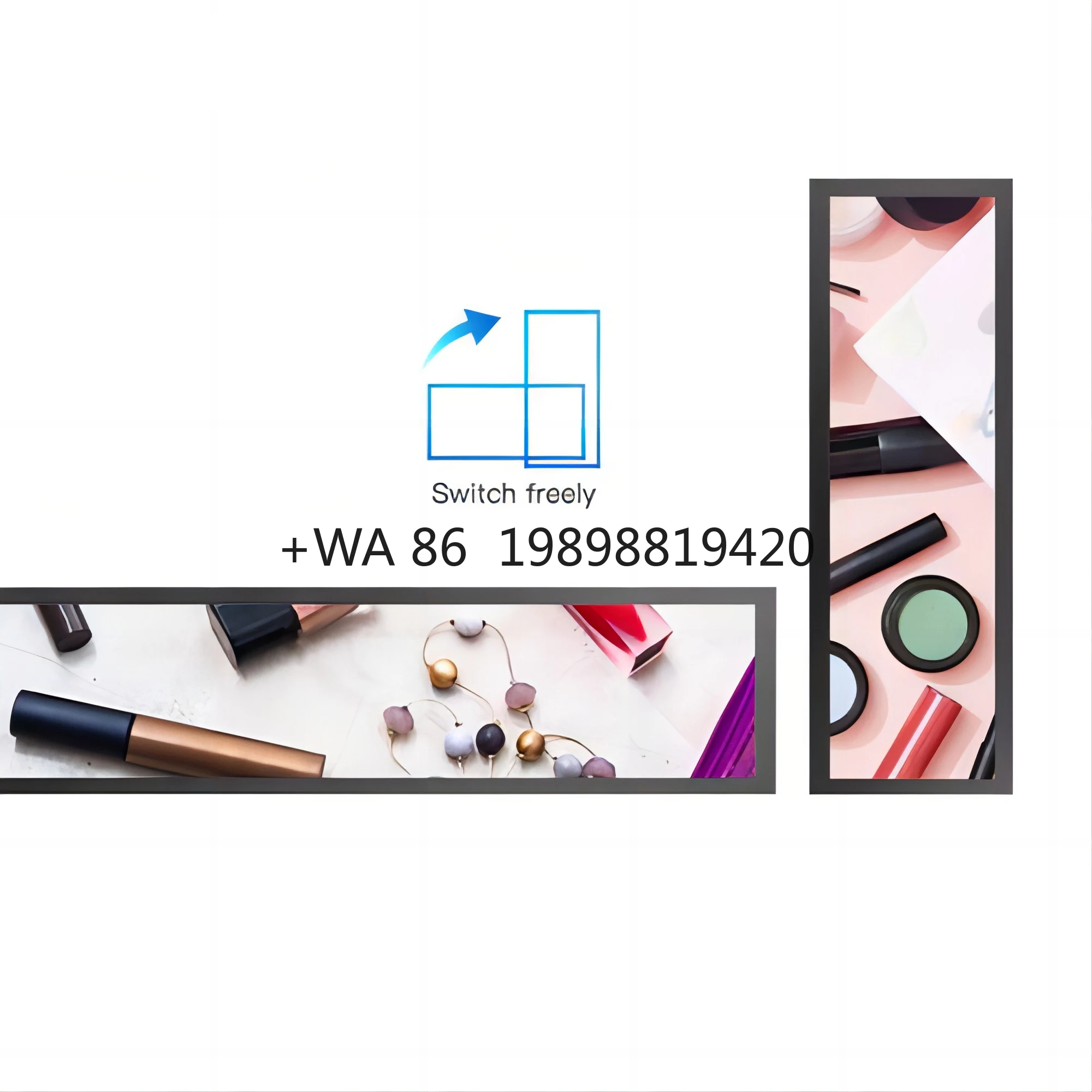 Digital Signage Advertisement Bar Screen Shelf Stretched Bar Type LCD Display Stretched Bar LCD Display für Airport Shoe Stores