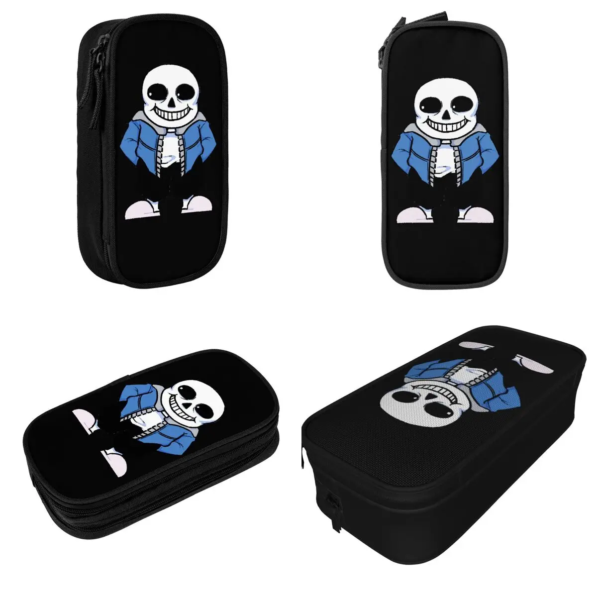 Imagem -02 - Undertale Sans Pencil Cases With Zipper Pencil Box Pen Holder For Student Grande Capacidade Bolsa Material Escolar Horn Crânio Acessórios