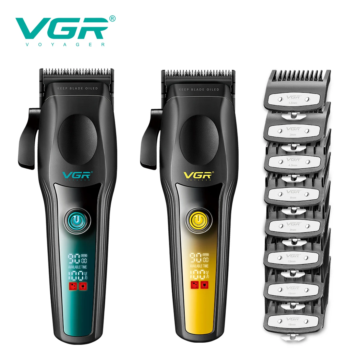 

VGR 195 Trimmer Man Professional High Quality Vgr Clipper 9000 Rpm Professional Rechargeable Hair Cutting Machine 45