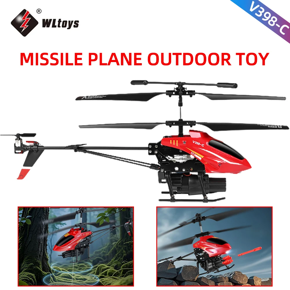 Wltoys RC Helicopter V398-C Plane Launch Helicopter 2.4GHZ 6-Axis Gyro Pressure Altitude 3PCS Motor Remote Control Aircraft