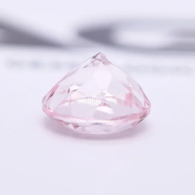 Top Lab Grown Sapphire Round Shape Morgan Pink Color Charms Gemstone DIY Ring Necklace Earrings Main Materials Certificate