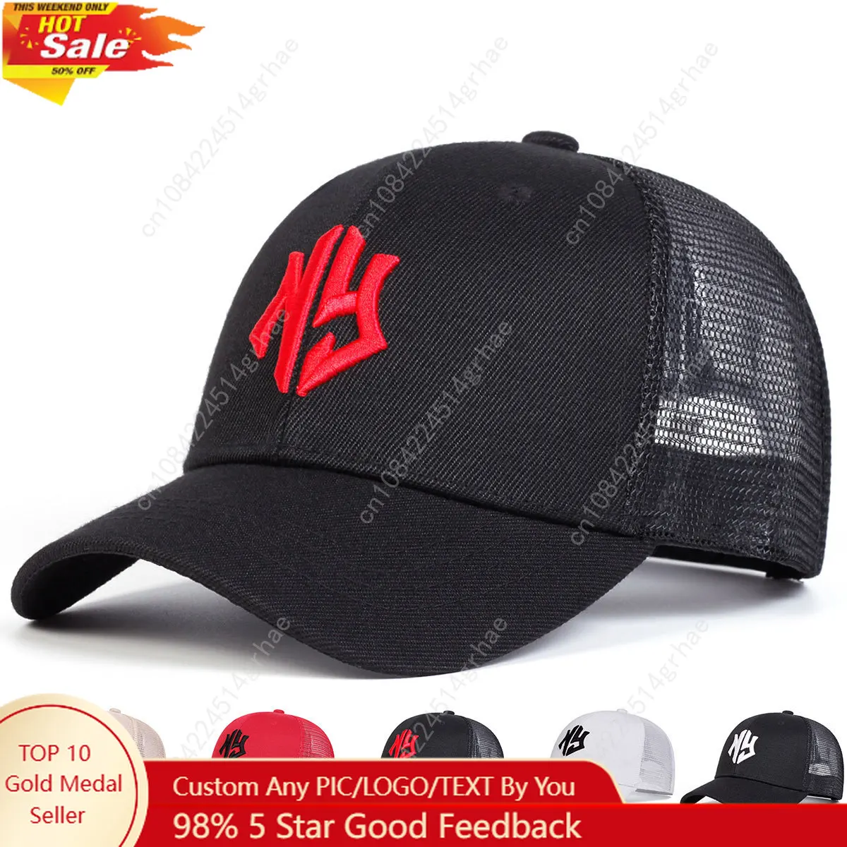

Unisex Letter Embroidery Baseball Net Caps Spring and Summer Outdoor Adjustable Casual Hats Sunscreen Hat