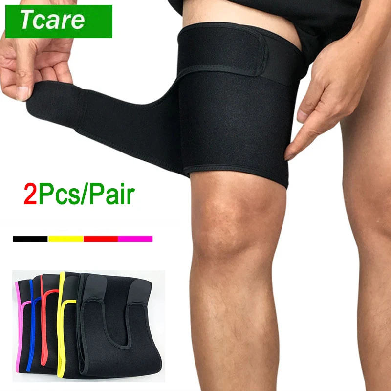 Tcare Thigh Brace Hamstring Wrap Compression Sleeve Trimmer - Support for Pulled Hamstring Muscle Sprains Sports Injury Recovery