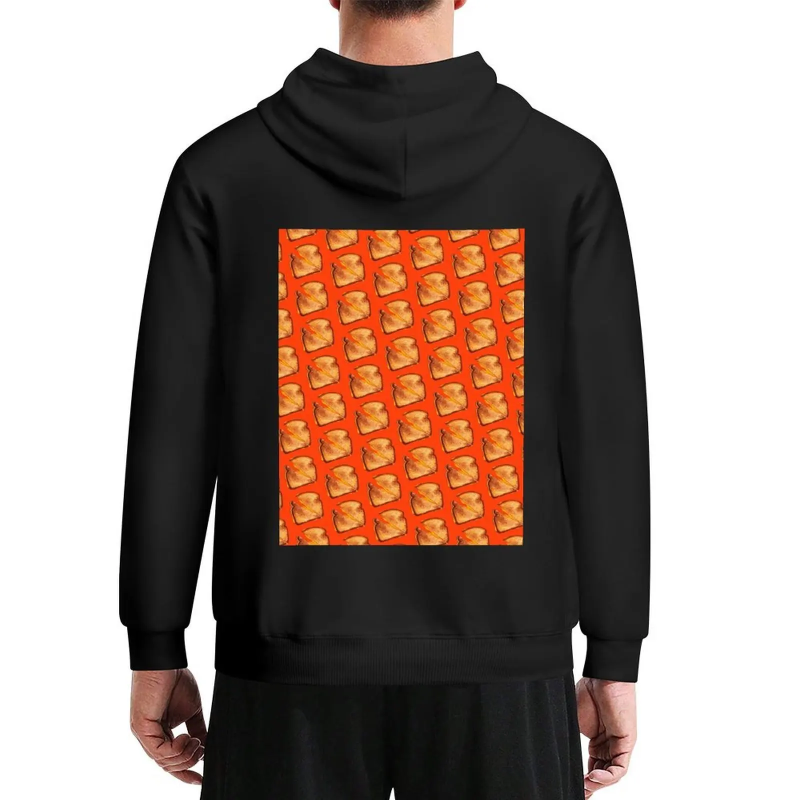 

Grilled Cheese Sandwich Pattern - Red Hoodie autumn men clothes anime clothing men clothing new in hoodies & sweat-shirt
