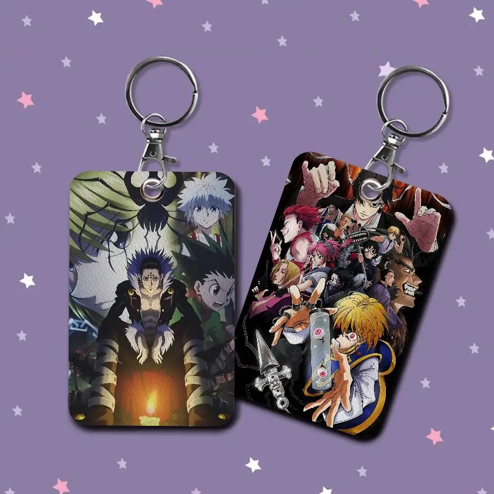 Hunter X Hunter Anime Style PU Access Card Holder with Keychain - Executive Protection for Bank card,Subway, Bus Card case