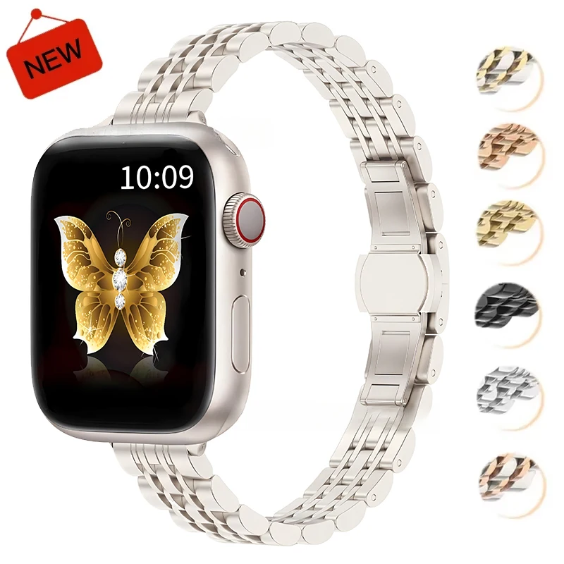 Pasek ze stali nierdzewnej do Apple Watch Band Ultra 2 49mm 42mm 46mm 45mm 41mm Metalowa bransoletka damska IWatch Series 10 9 8 7 6 5 4 3