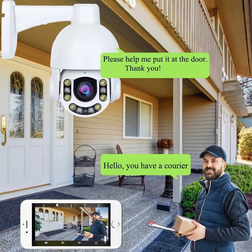 4K 8MP Sony415 Wireless Surveillance IP Camera Wifi PTZ 5MP 5X Zoom Autofocus Two Way Audio Human Tracking Color Night Vision