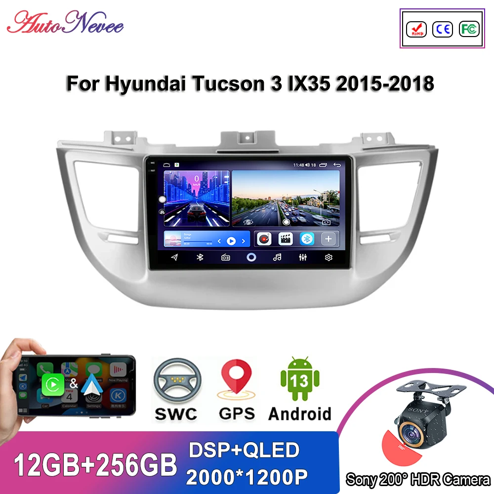 

2K Screen CarPlay Radio For Hyundai Tucson 3 IX35 2015-2018 Auto Radio Multimedia Player GPS Navigation Stereo Head Unit No 2din