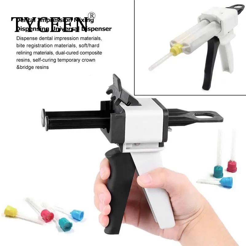 Dental Impression Mixing Dispensing Gun Universal Dispenser Gun 1:1 /1:2 Silicon Rubber Dispenser Gun 10:1 Dentist Tools