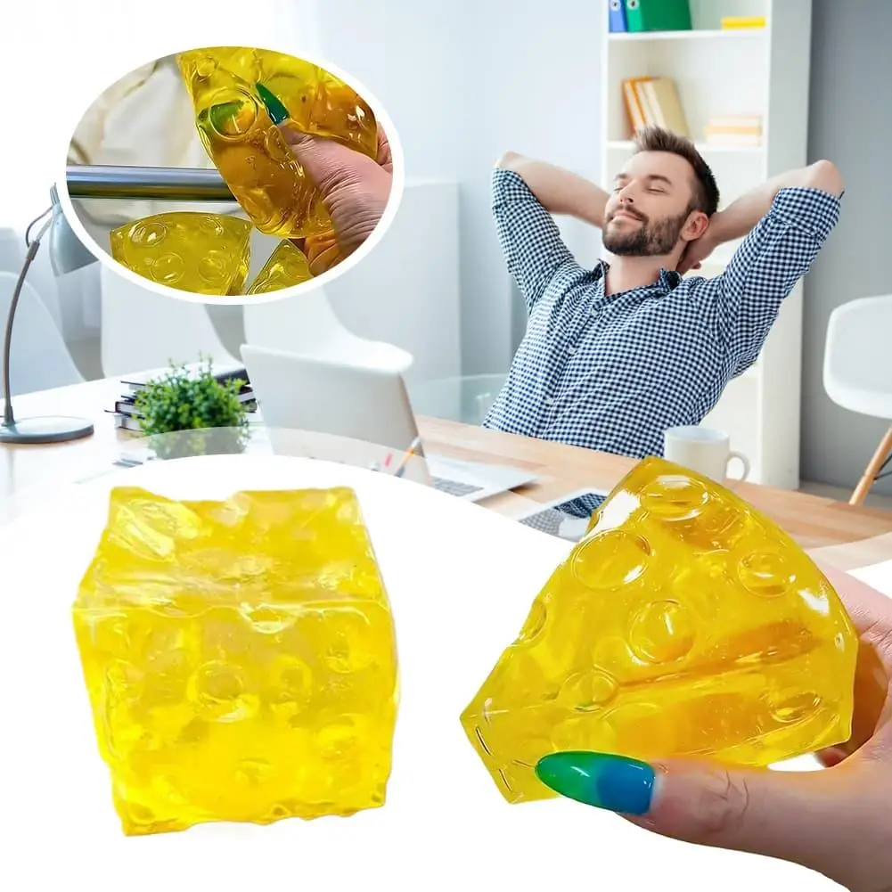 Käse-Zucker Squishy Stressball Langsam Aufsteigendes Fidget-Spielzeug zur Stresslinderung und Angstabbau für Erwachsene und Jugendliche – Detail 3