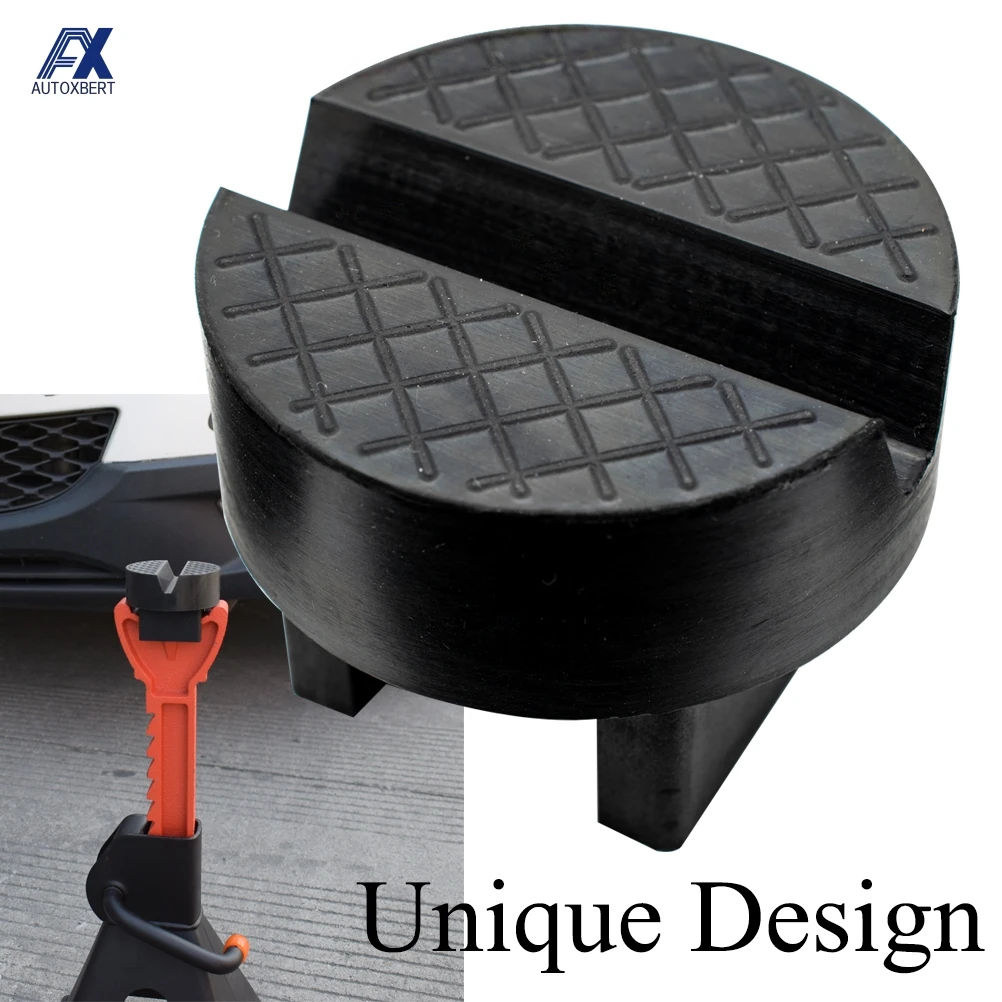 

Universal Jack Stand Pad Adapter Axle Stand Lifting Heavy Duty Rubber Anti Slip Sill Damage Protector Rail Slotted Repair Tools