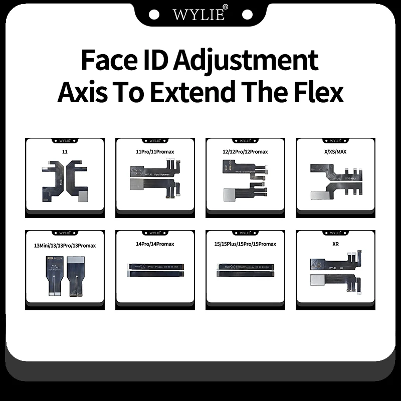 WYLIE Dot Matrix Alignment Face Adjustment Axis Court Long Flat Cable For iPhone X-11 12 13 14 15PRO MAX Extension Cable