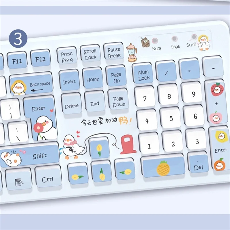 Pink Cute 2.4G Wireless Keyboard 104 Keys Kawaii Cartoon Gaming Computer Keyboard For Girl Gamer Silent Keyboard For Laptop PC