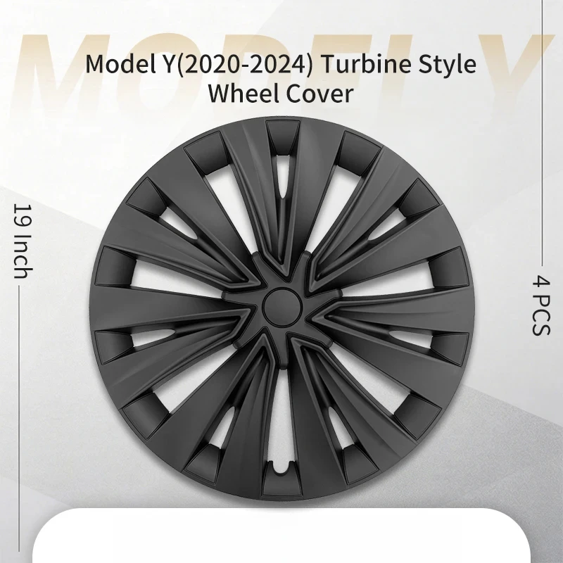 High Quality 4PCS 19 Inch Turbine Style Asymmetry Full Rim Wheel Hub Caps, Automobile Wheel Cover Styling Accessories