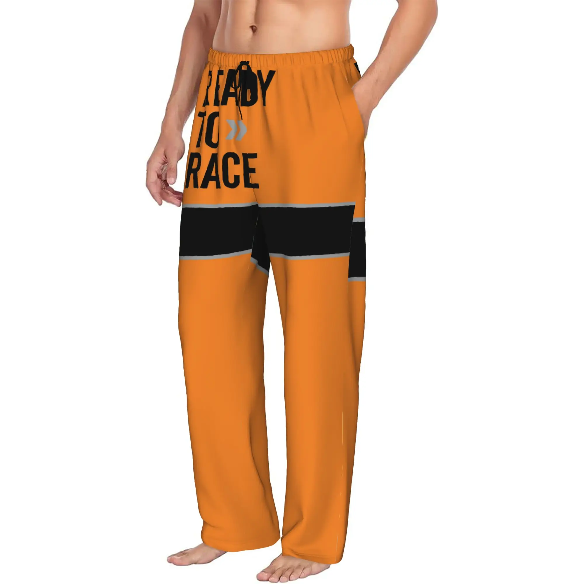 Custom Men's Ready To Race Pajama Pants Printed  Sleep Sleepwear Bottoms with Pockets