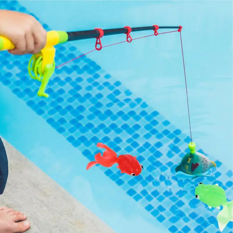 Juguete de baño de pesca, red de pesca, juguete de baño, Animal flotante, juego de captura de peces, juguetes de baño para verano, pequeña piscina